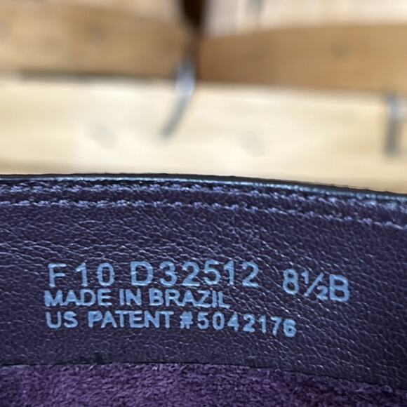 Cole Haan Air Purple Suede Platform Heeled Pump Pull-On Mid Calf Boots Women 8.5 - Picture 12 of 13